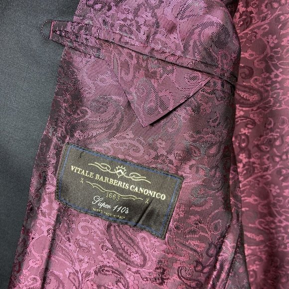 Klein Epstein & Parker Vitale Barberis Canonico Super 110s Black Blazer Sz 42 - Picture 3 of 8